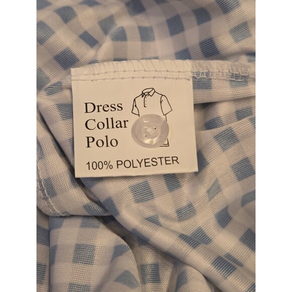 NWOT Collars & Co Mens L Quattro Flex Short Sleeve Button Down Navy Gingham - Picture 6 of 6